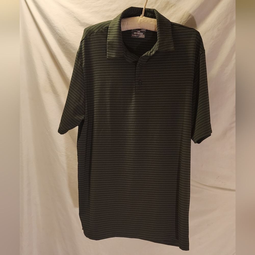 MENS HURLEY SHIRT  LARGE GREEN AND BLACK STRIPES